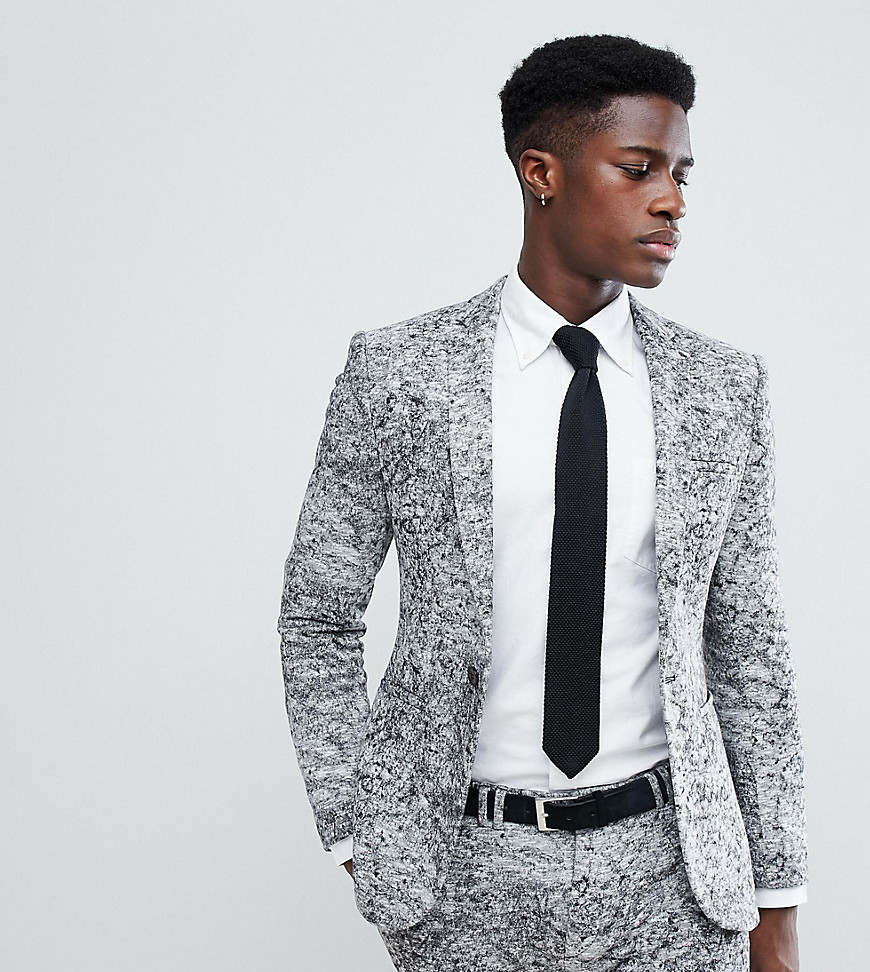 Noak Super Skinny Suit Jacket In Jersey - Grey