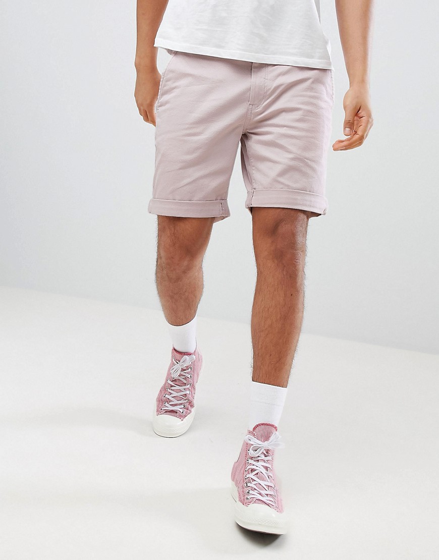 Tommy Jeans Freddy Straight Fit Chino Shorts in Pink - Violet ice