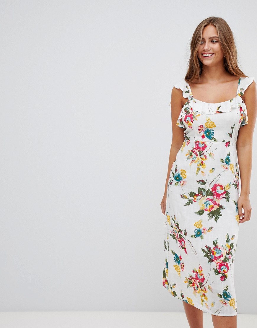 Gilli floral print sleeveless midi dress