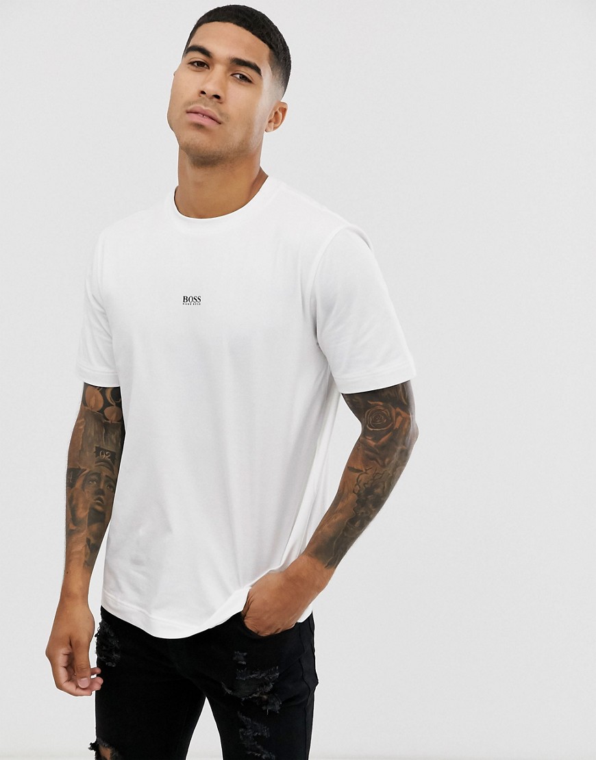 BOSS Tchup contrast logo t-shirt in white