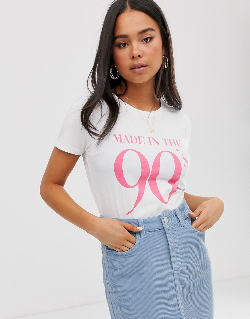 New Look made in the 90's slogan tee in white