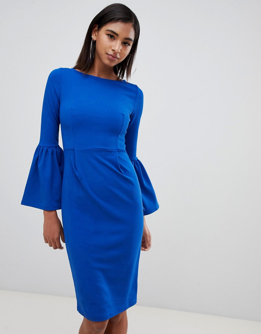 Club L Pencil Dress With Extreme Frill Sleeve