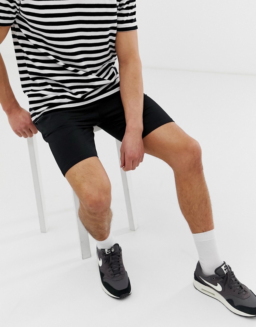 Only & Sons drawstring jersey shorts in black
