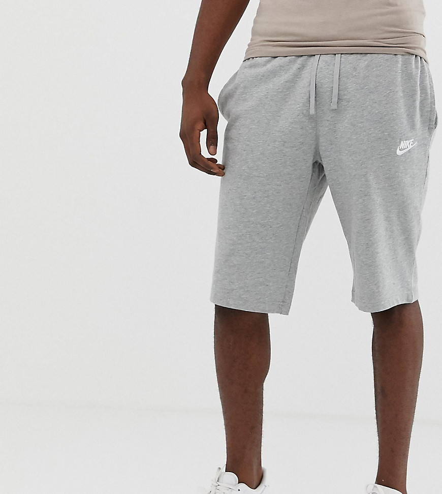 Nike TALL Club Swoosh Jersey Shorts In Grey 804419-063