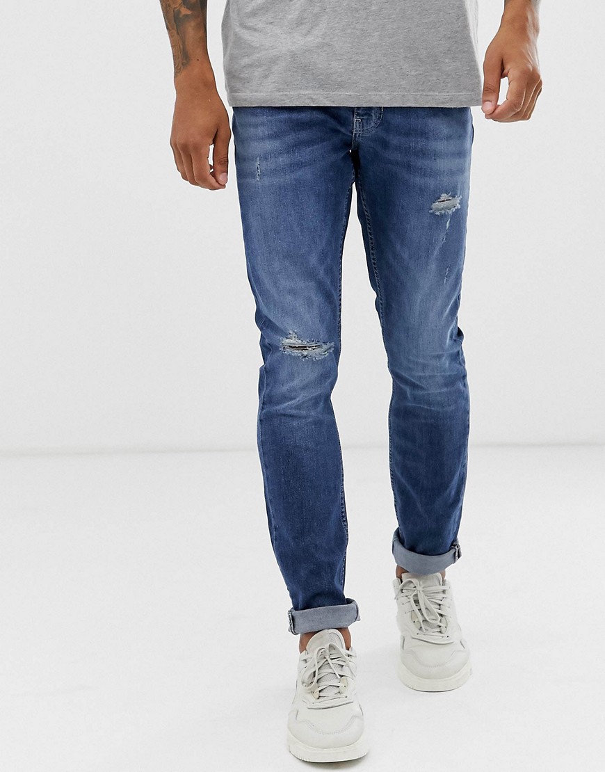 Burton Menswear organic skinny jeans in light wash