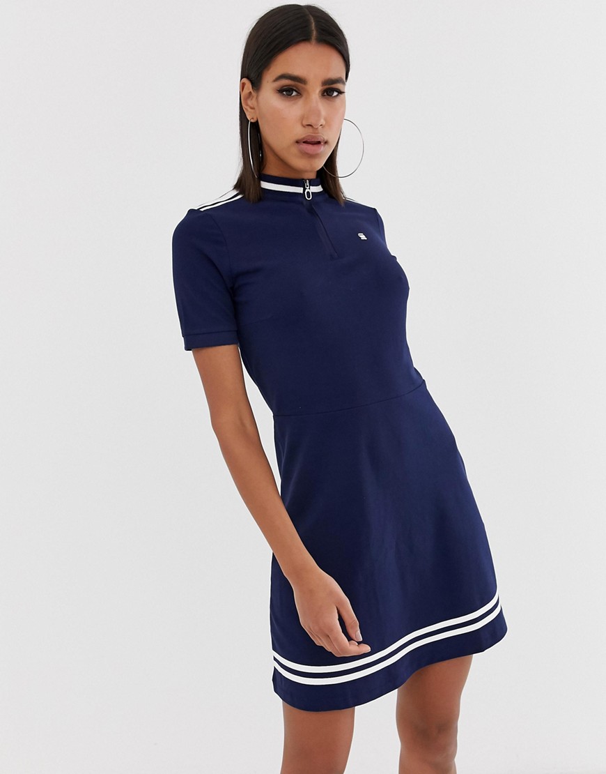 G-Star Cergy organic cotton fitted dress with high neck & zip