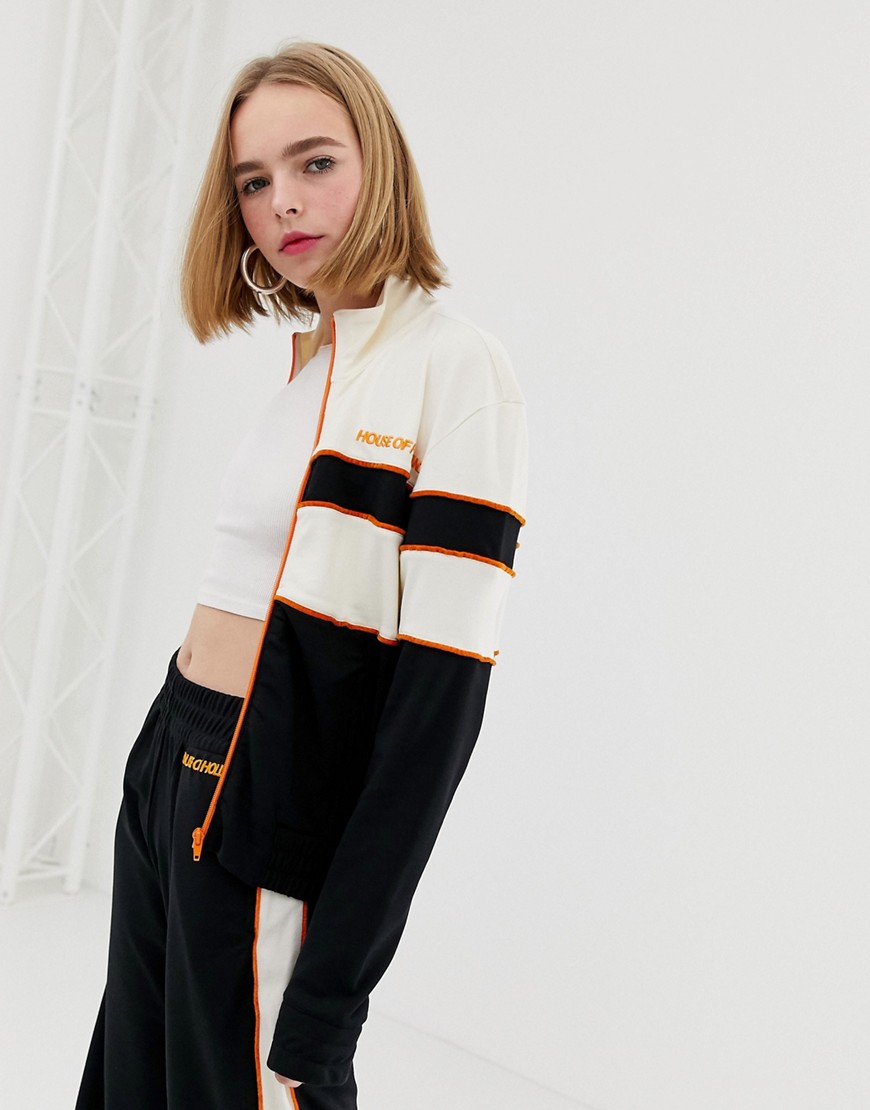 House of Holland Missy contrast panelled track jacket