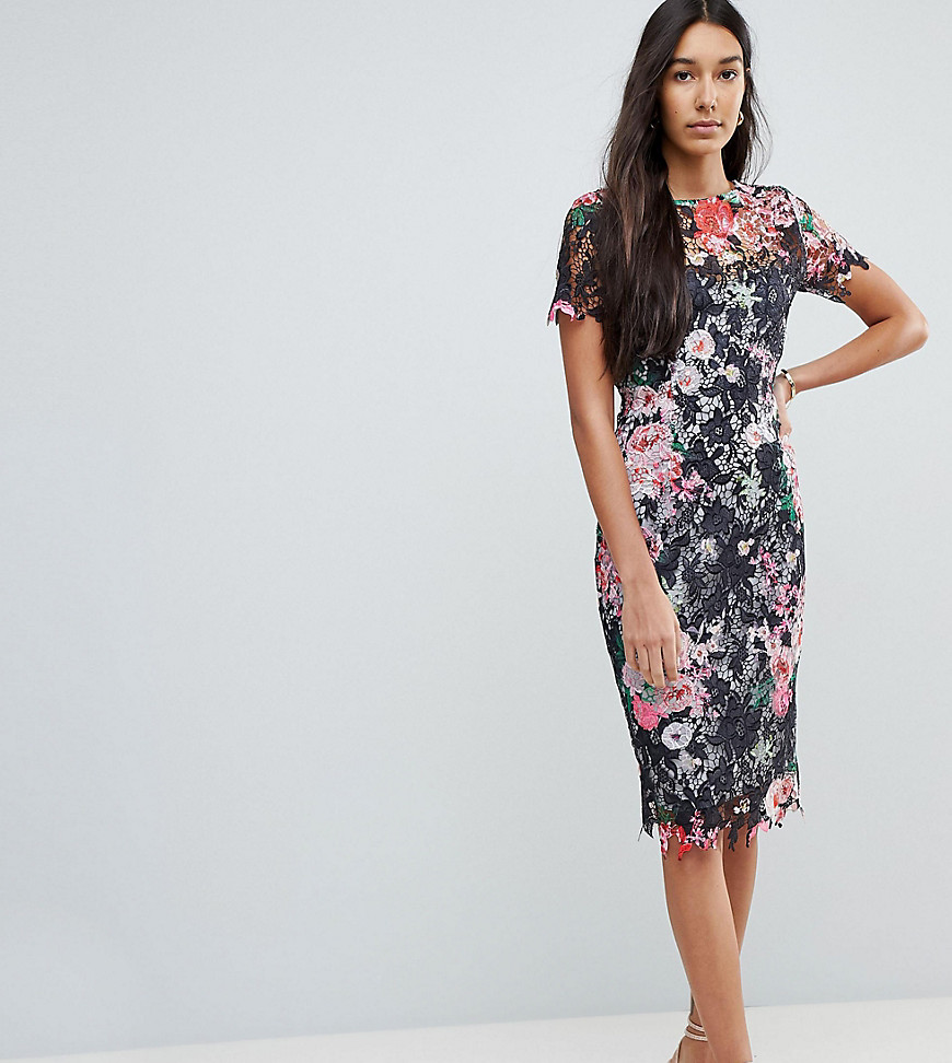 Paper Dolls Tall All Over Floral Printed Lace Pencil Dress
