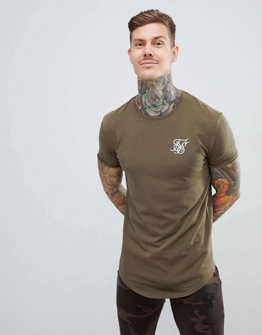 SikSilk short sleeve t-shirt in khaki