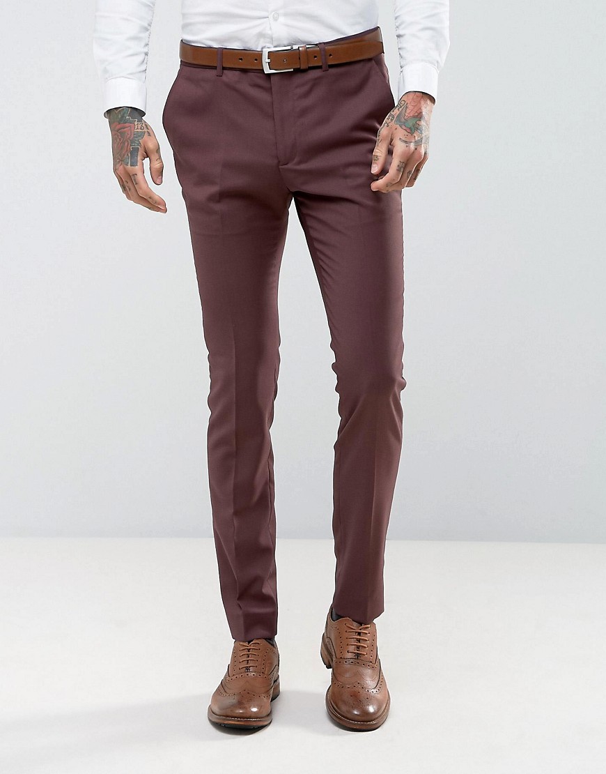 Rudie Plain Super Skinny Suit Trousers - Red