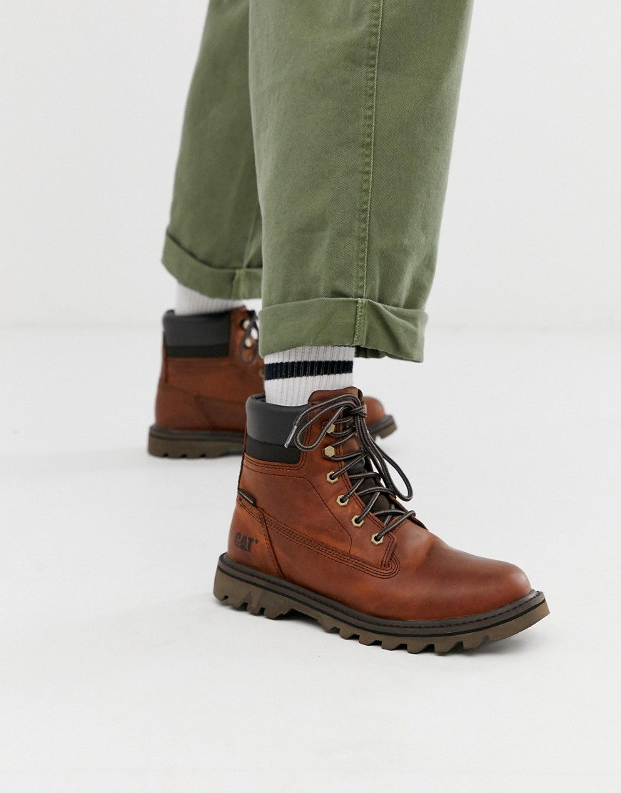 Caterpillar deplete waterproof leather hiker boot in brown