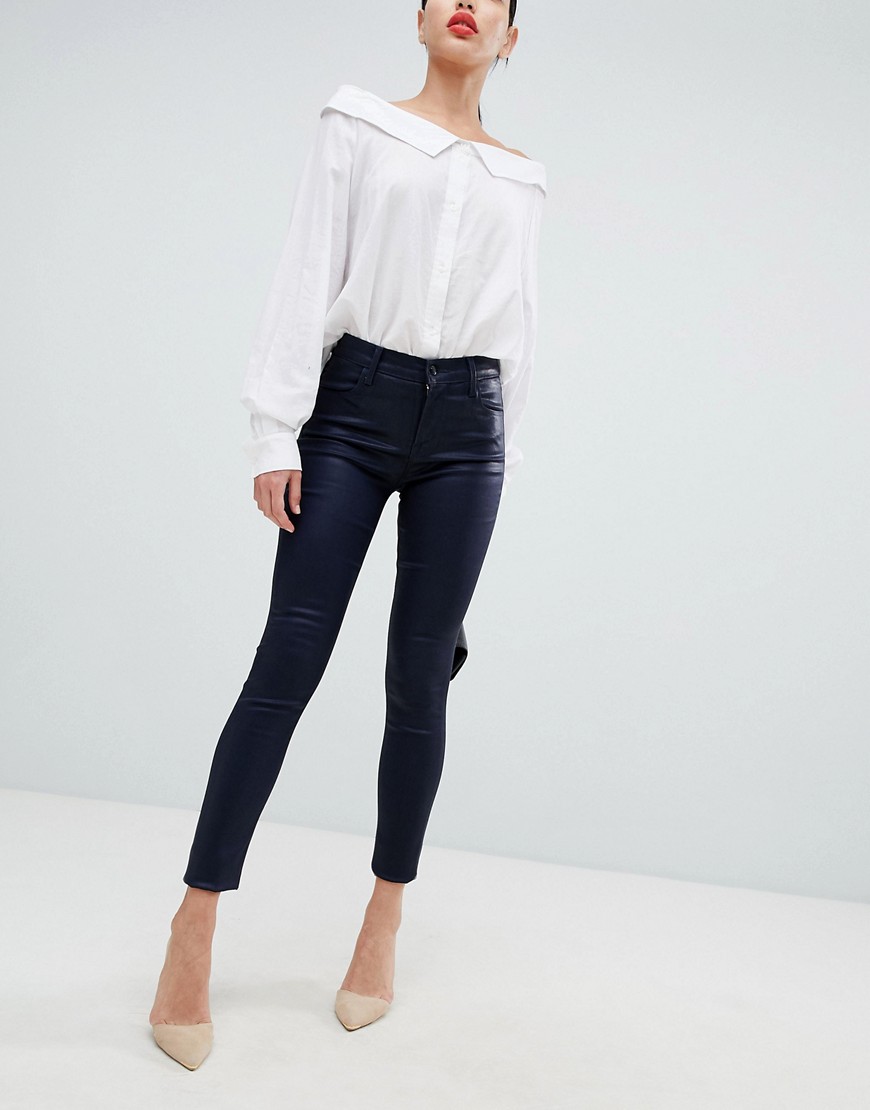 J Brand Maria high rise coated skinny jeans