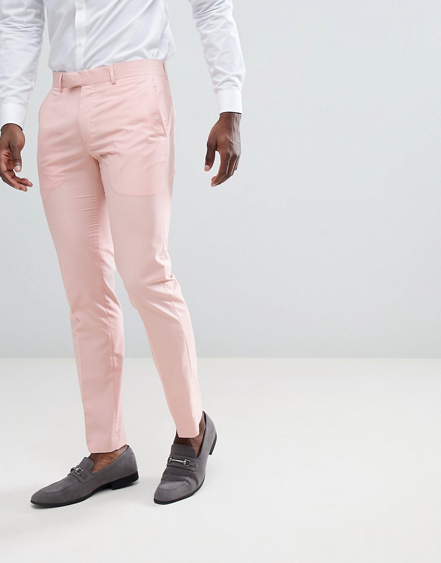 Farah skinny suit trousers in pink