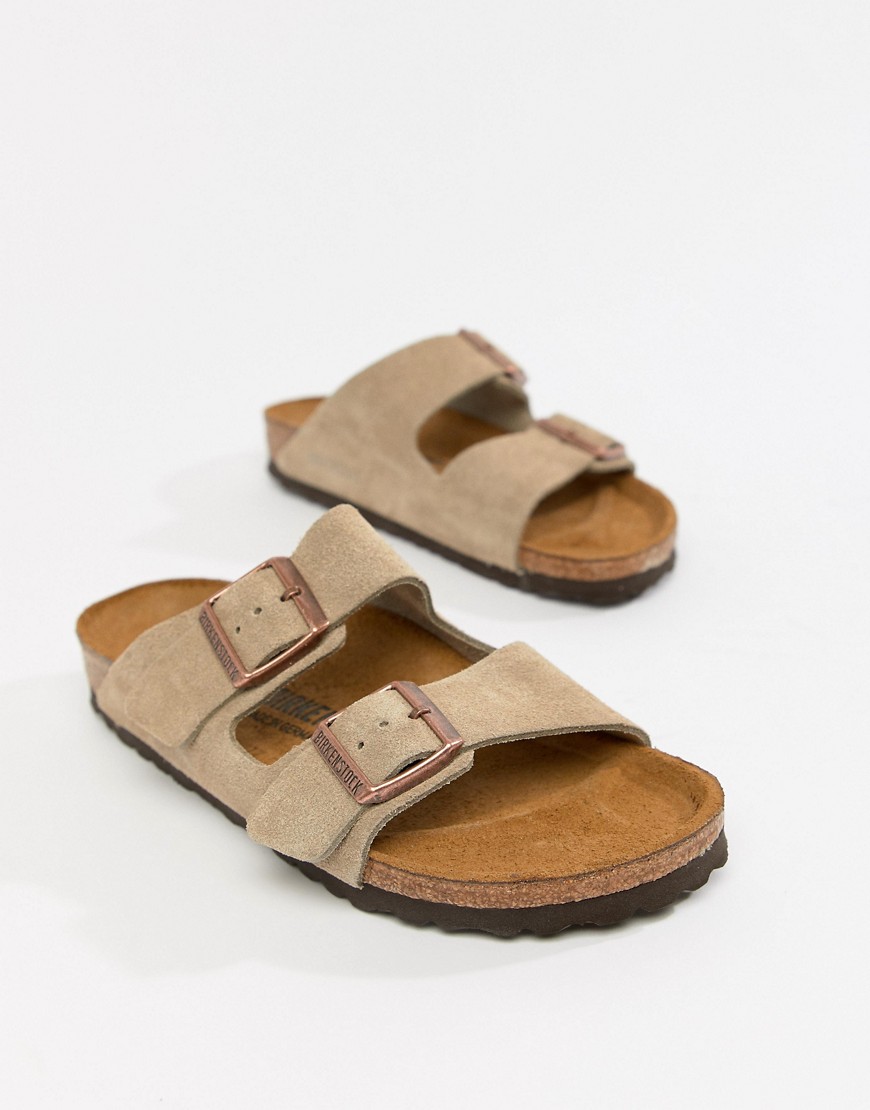 Birkenstock Arizona Taupe Suede Fit Flat Sandals