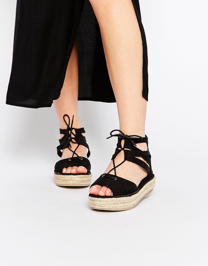 Image 1 of New Look Ghillie Espadrille Flatform Sandals