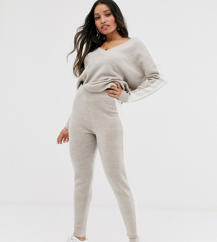 ASOS DESIGN Petite lounge co-ord knitted jogger with tipping