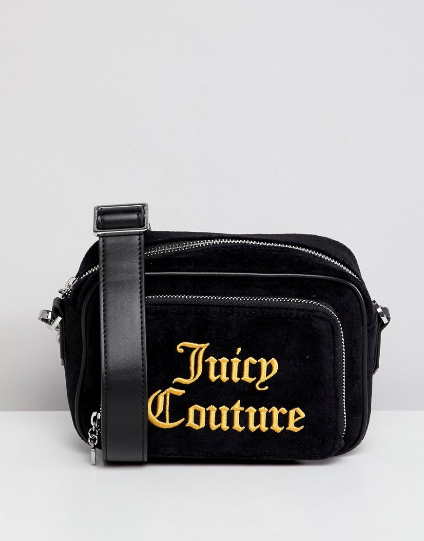 Juicy Couture Black Label pixley embroidered logo cross body bag - Black