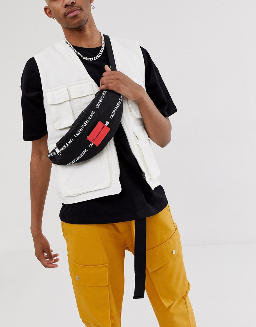 Calvin Klein Jeans Sport Essential logo bum bag in black
