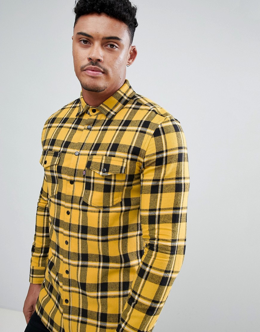 Good For Nothing muscle shirt in yellow check