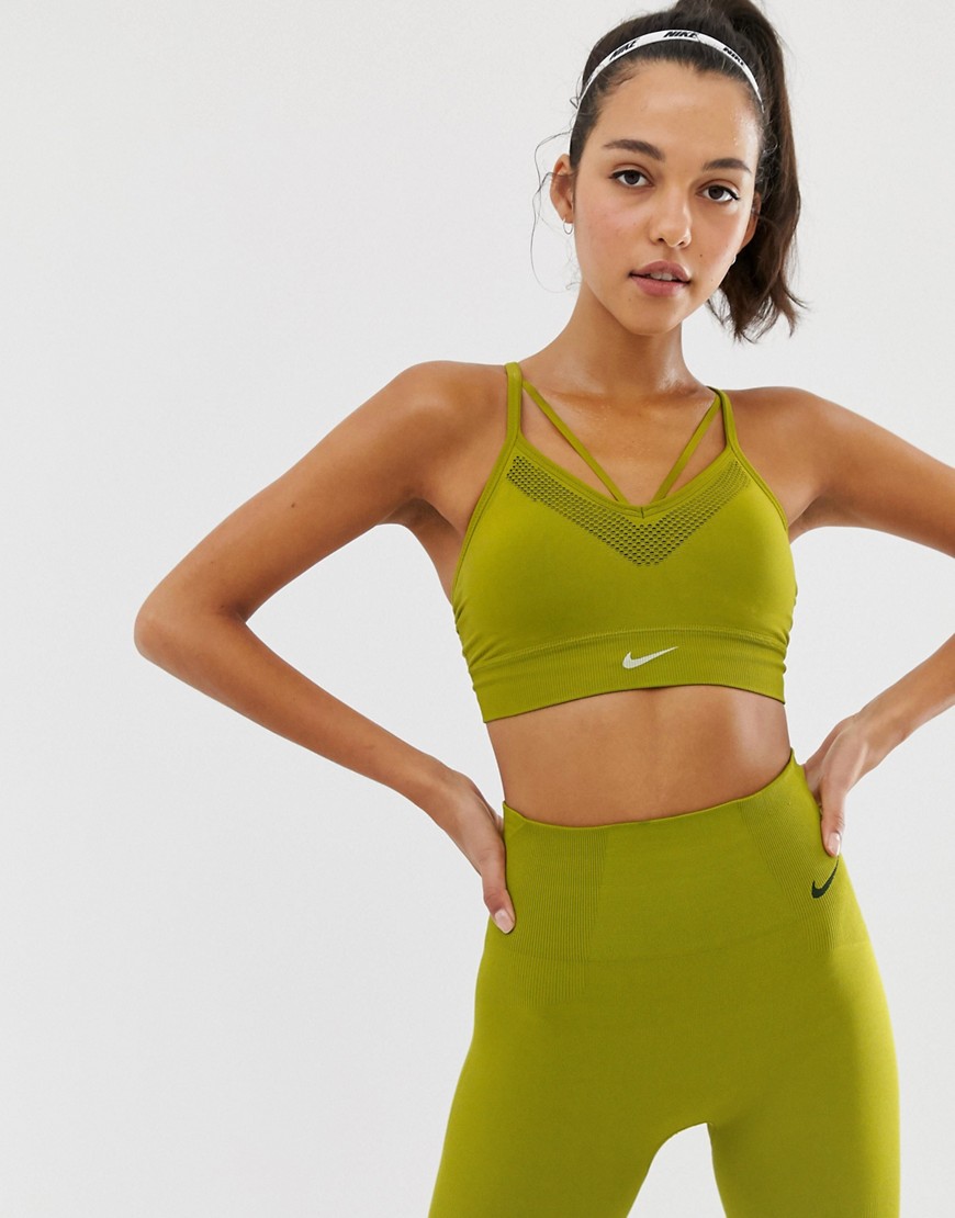 Nike Yoga seamless bra in green