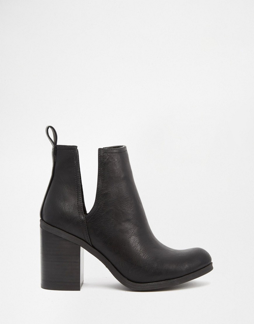 River Island | River Island Cut Out Heeled Ankle Boot at ASOS