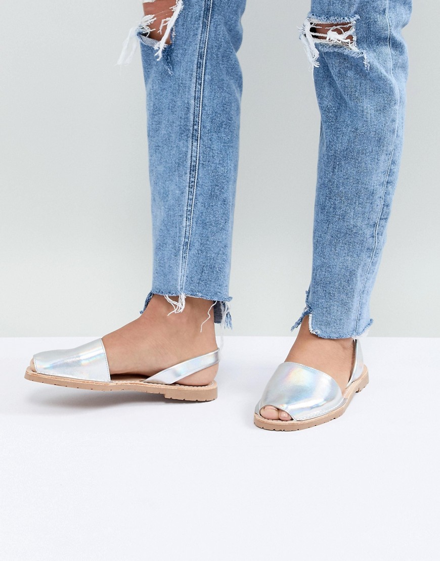 Sollilas Holographic Leather Menorcan Sandals