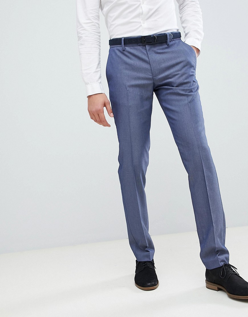 United Colors of Benetton Slim Fit Suit Trousers in Blue