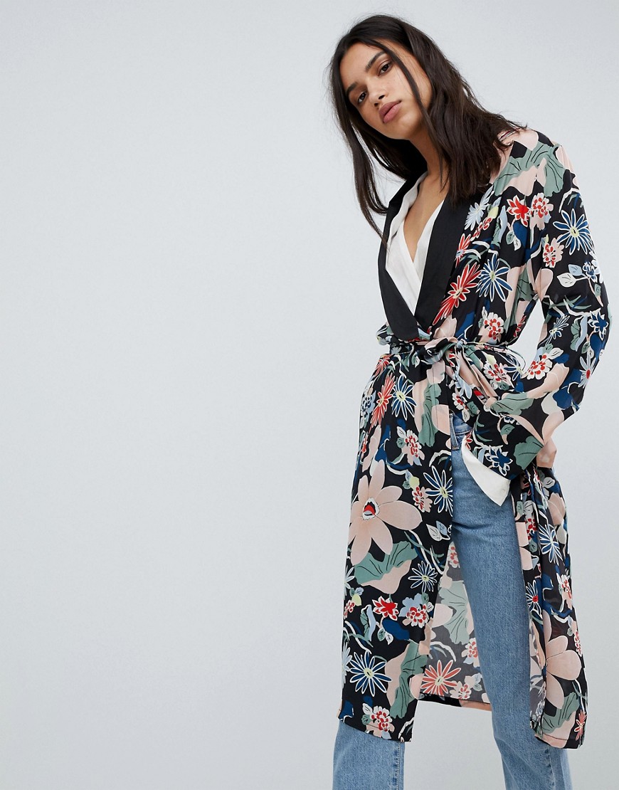 LILY AND LIONEL LONG KIMONO JACKET IN VINTAGE FLORAL - MULTI,CL1253VF