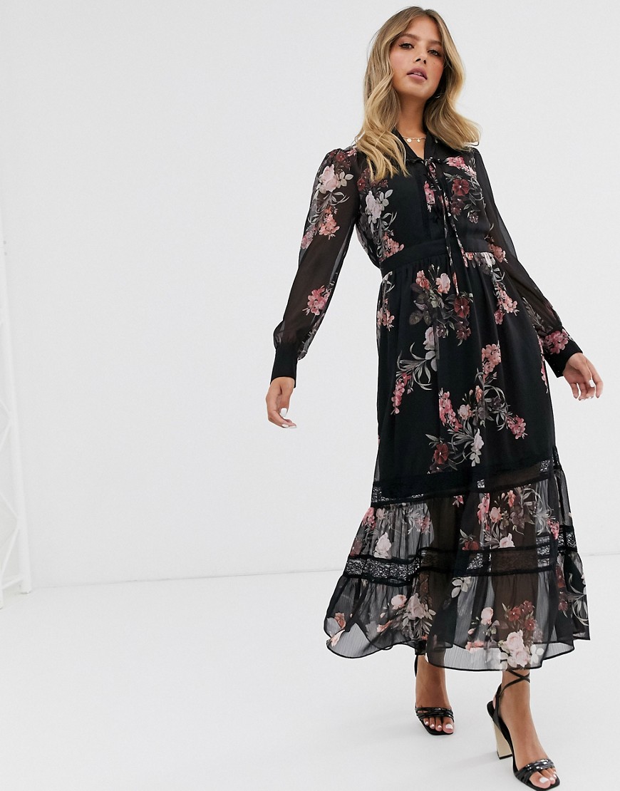 Forever New tiered maxi dress in floral print