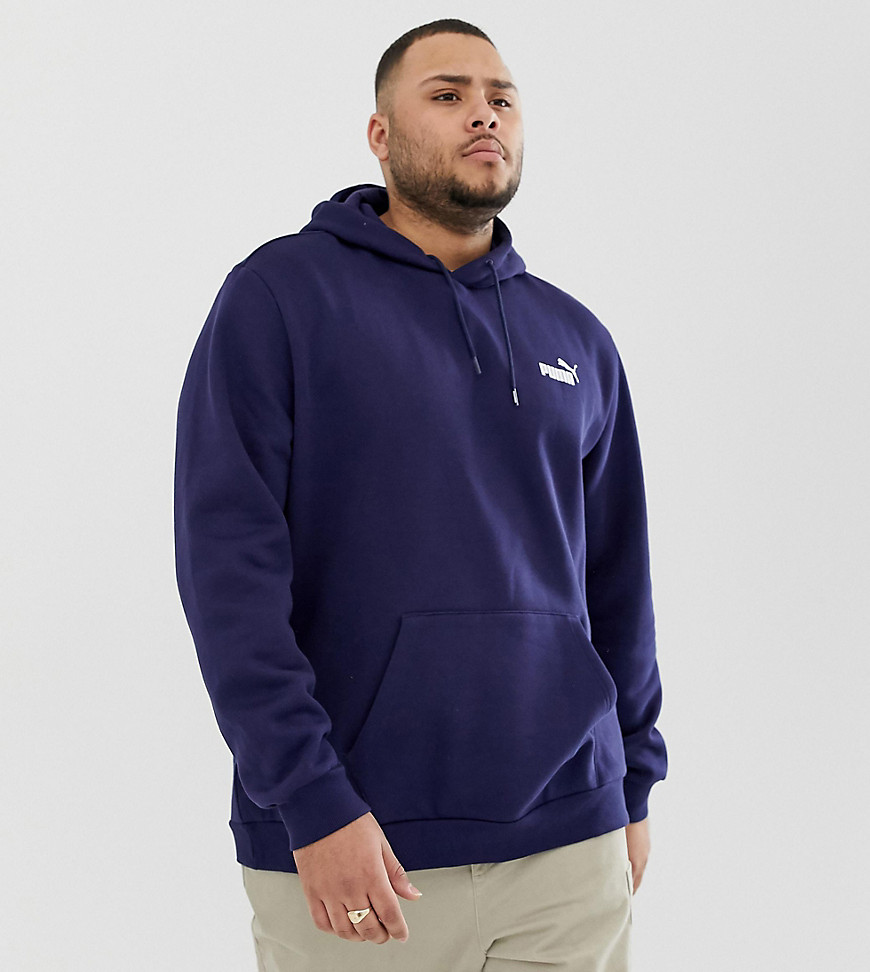 Puma Plus Essentials hoodie with small logo in navy