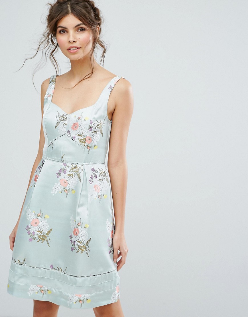 Oasis Spring Jacquard Dress - Multi mint