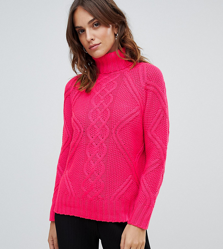 Oasis cable knit jumper in bright pink