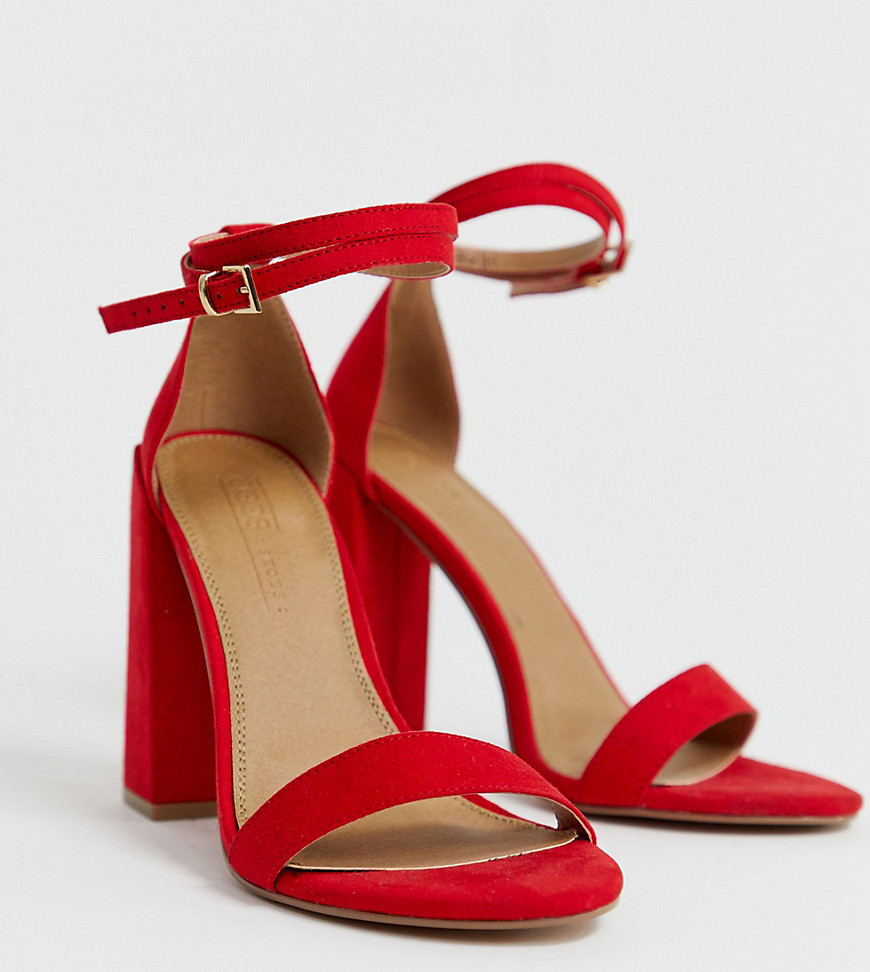red barely there heels