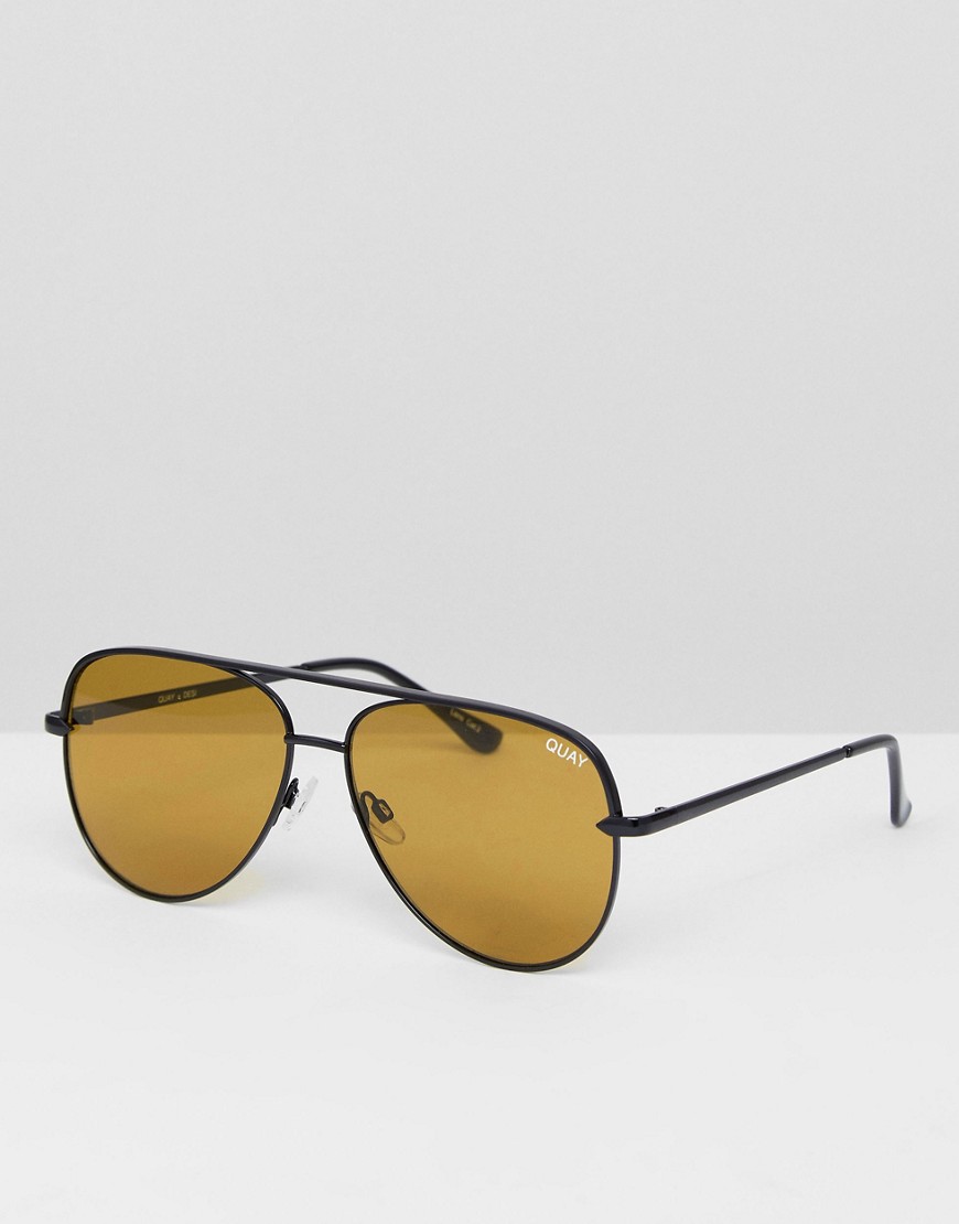 Черно-оливковые солнцезащитные очки-авиаторы Quay Australia Sahara 