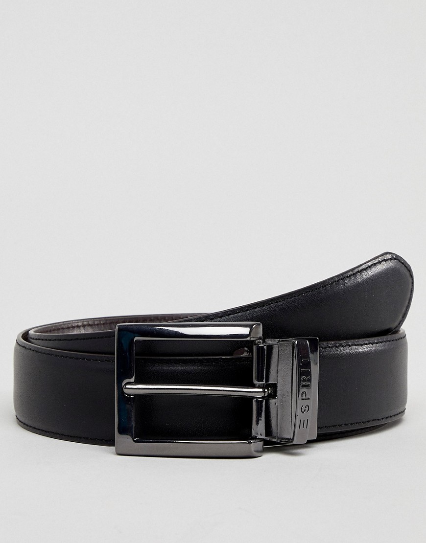 Esprit Smart Leather Reversible Belt In Black And Brown