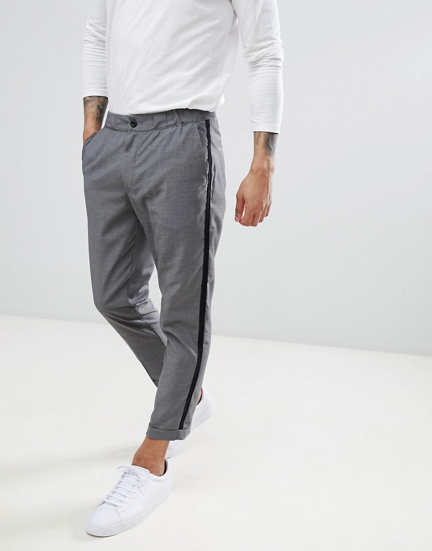 Серые брюки с полосками по бокам Pull&Bear - Серый 