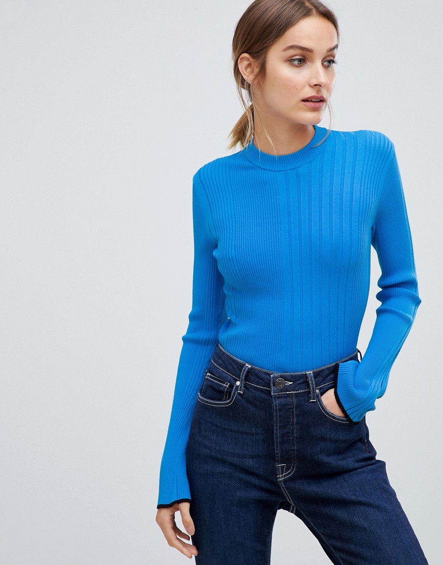 HUGO ribbed knitted top
