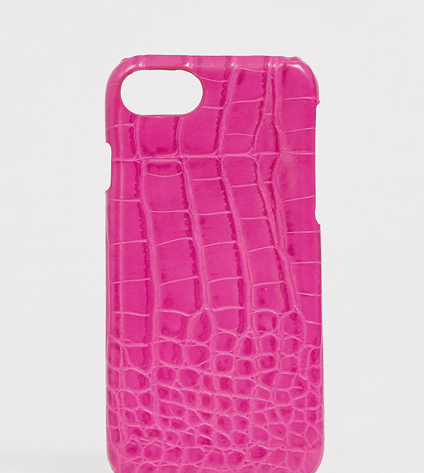 My Accessories London Exclusive hot pink mock croc iphone case