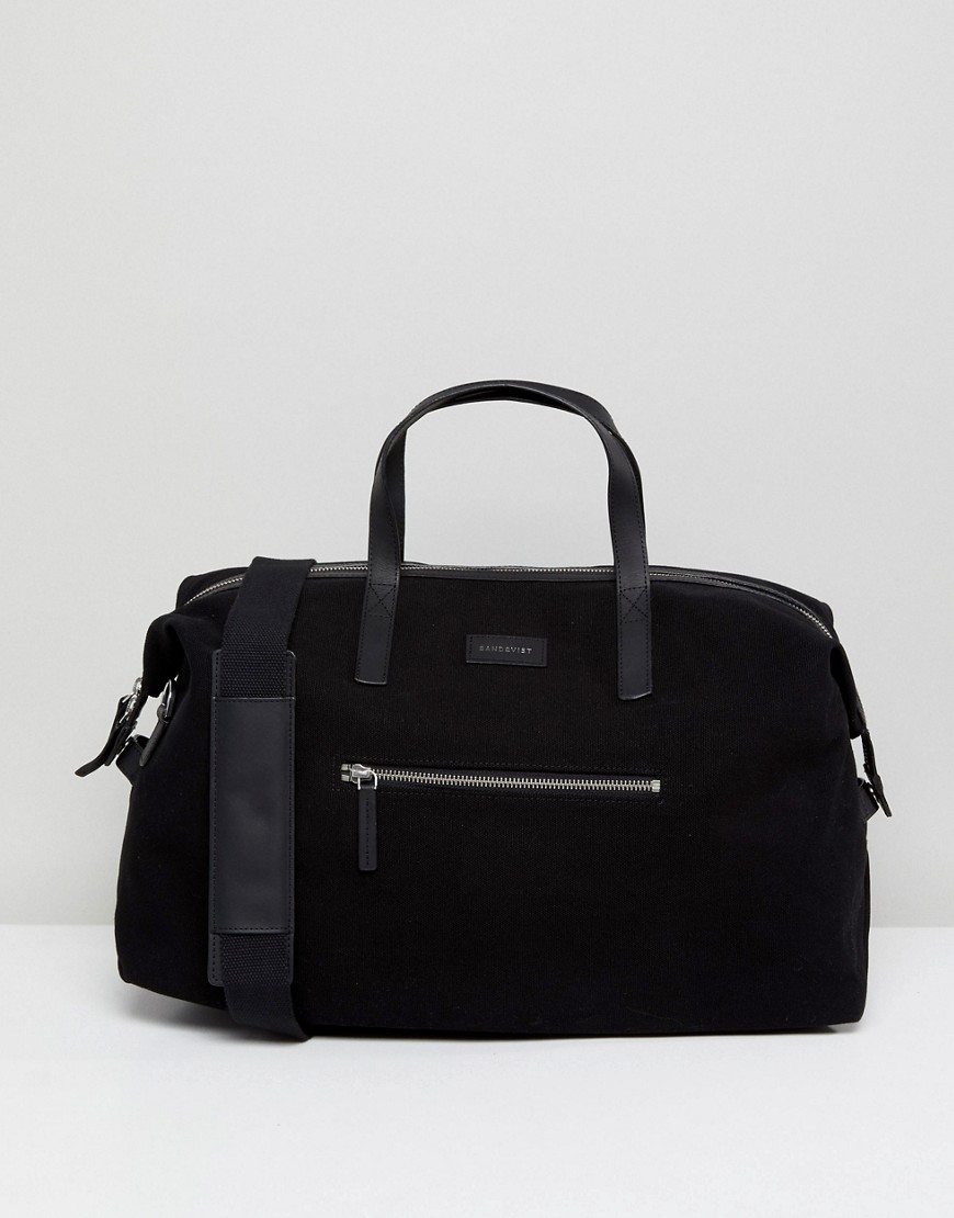 Sandqvist Holly Weekend Bag with Leather Trims - Black