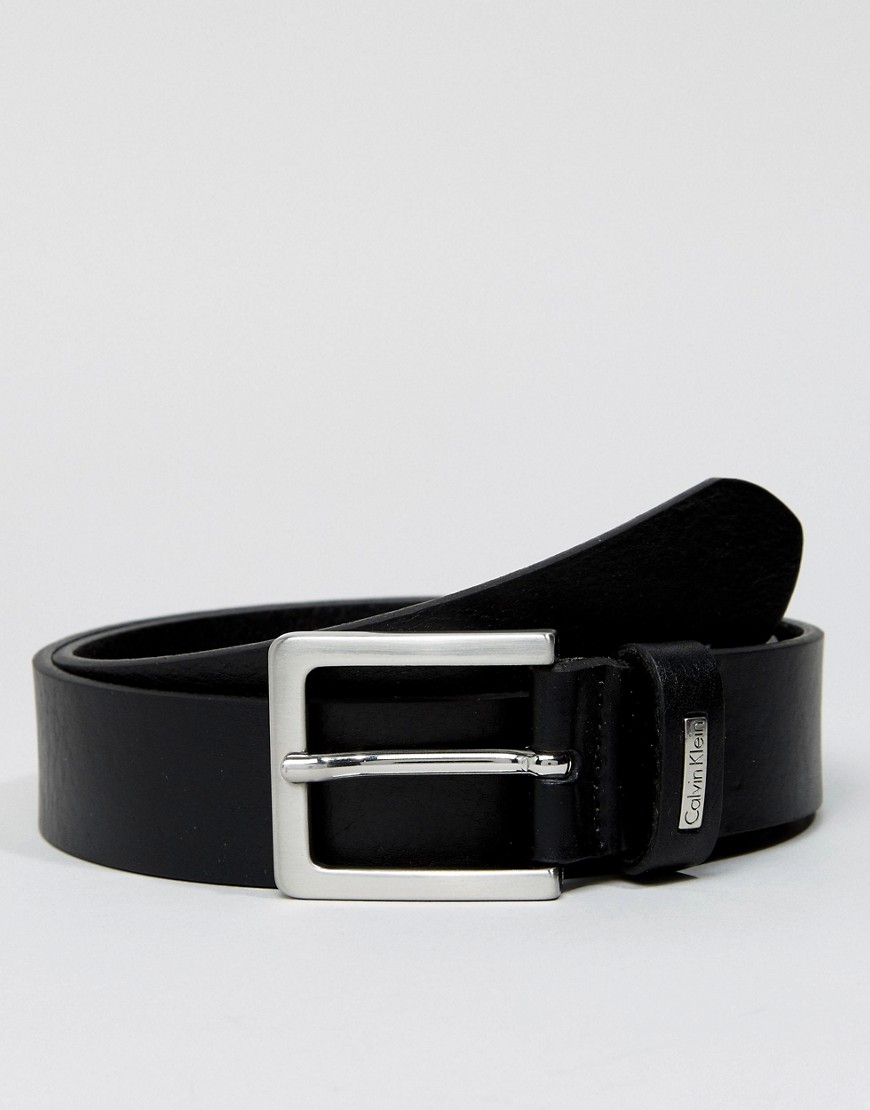 Calvin Klein Mino Belt in Leather - Black