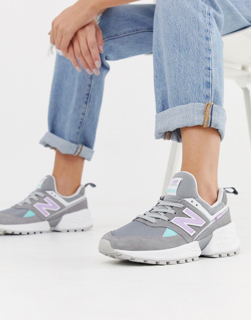 New Balance 574 Sport V2 Grey And Pink Trainer