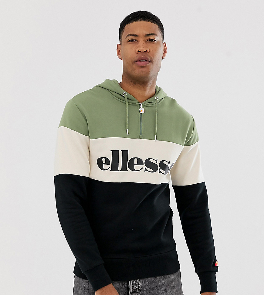 ellesse Tall Tommaso colour block hoody in green exclusive at ASOS