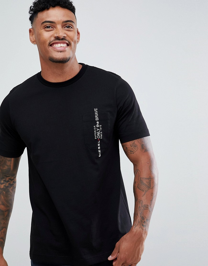 Diesel T-Just pocket brave logo t-shirt black - Black