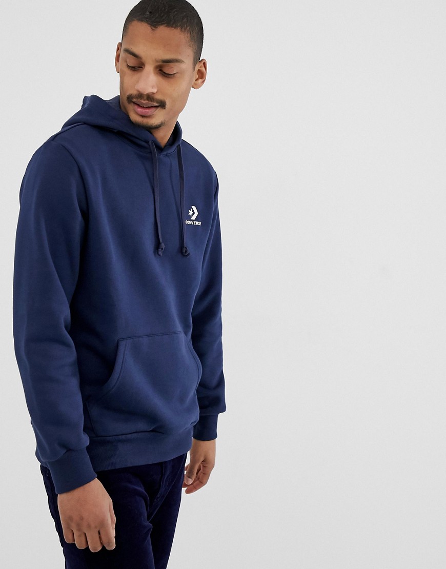 Converse Small Logo Hoodie in navy 10008814-A02
