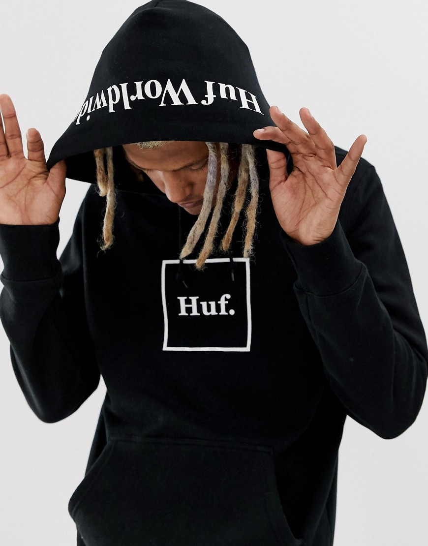 HUF Box Logo hoody in black