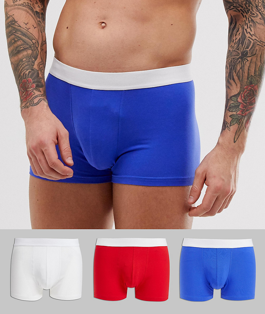 New Look trunks in red white and blue 3 pack