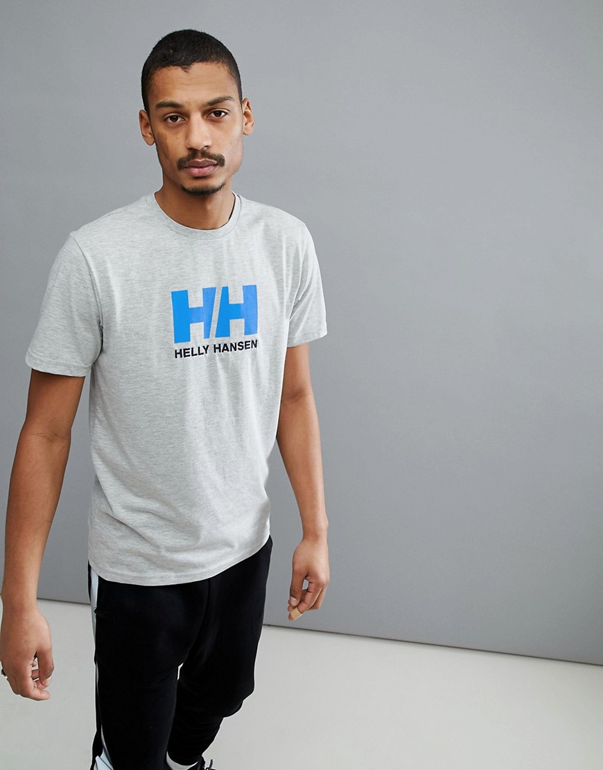 Helly Hansen Logo T-Shirt In Light Grey - Grey melange