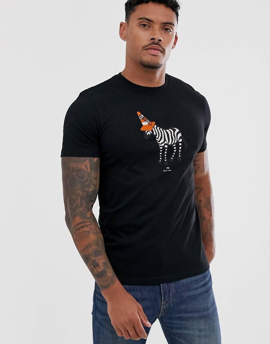PS Paul Smith zebra unicone print slim fit t-shirt in black