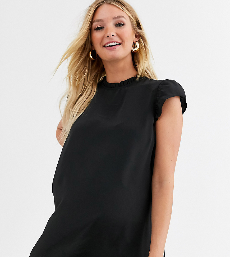 New Look Maternity frill shell top in black