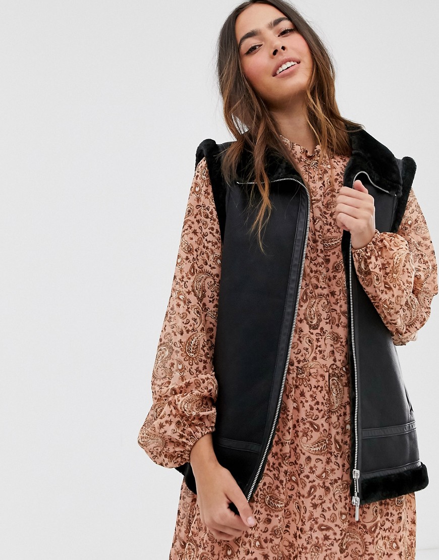 French Connection faux shearling gilet